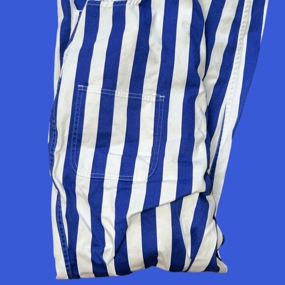 Unisex Game Day Royal Blue Striped Overall Bibs Size Large NFL MLB NHL NBA - Picture 3 of 6